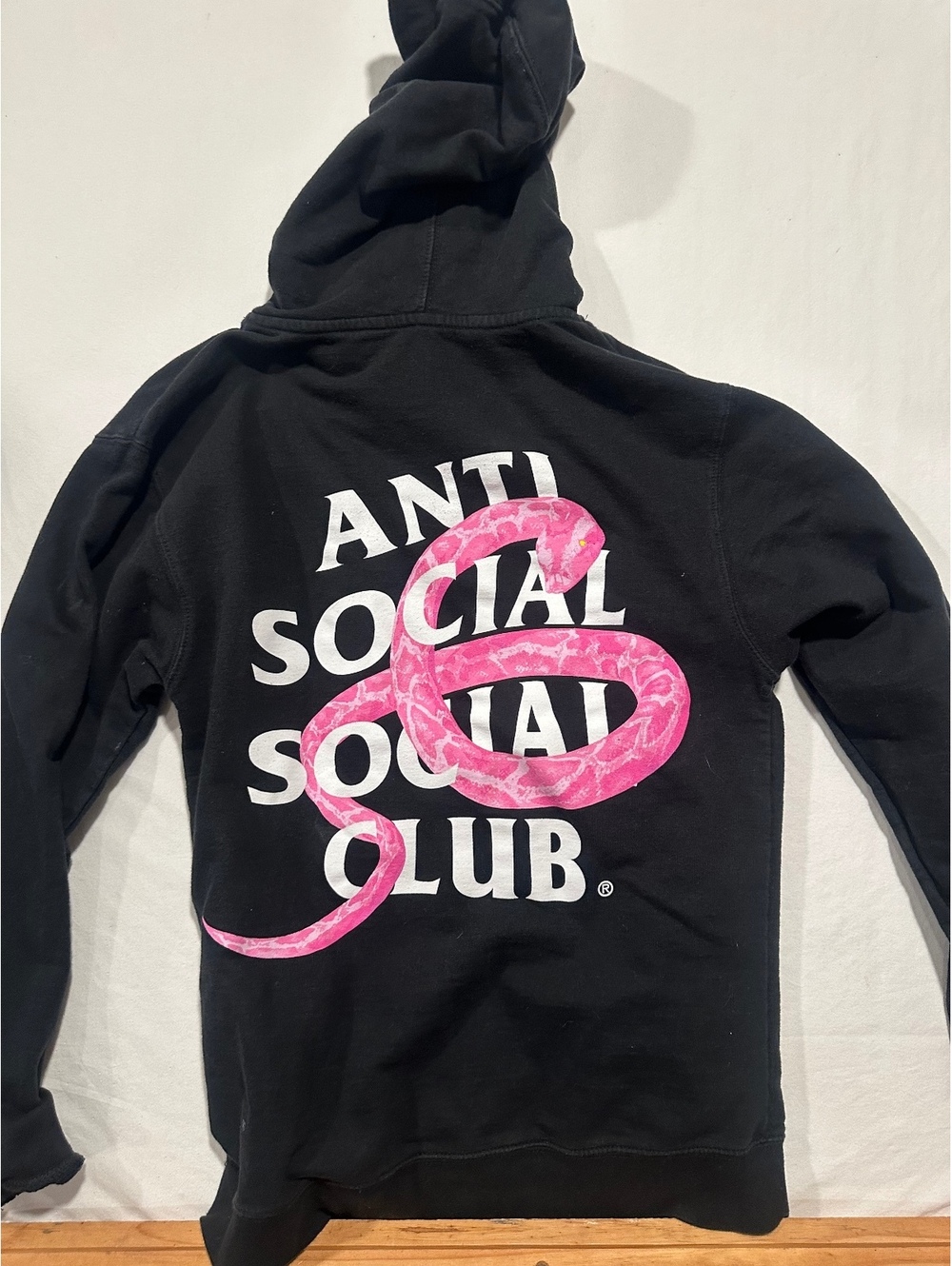 Anti Social Social Club ASSC Black Pink Snake Logo Hoodie Pullover Size S